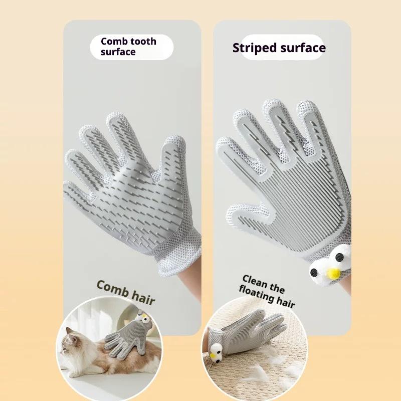 2-in-1 Pet Grooming Gloves for Dogs Cats Hair Removal Massage - Image 5