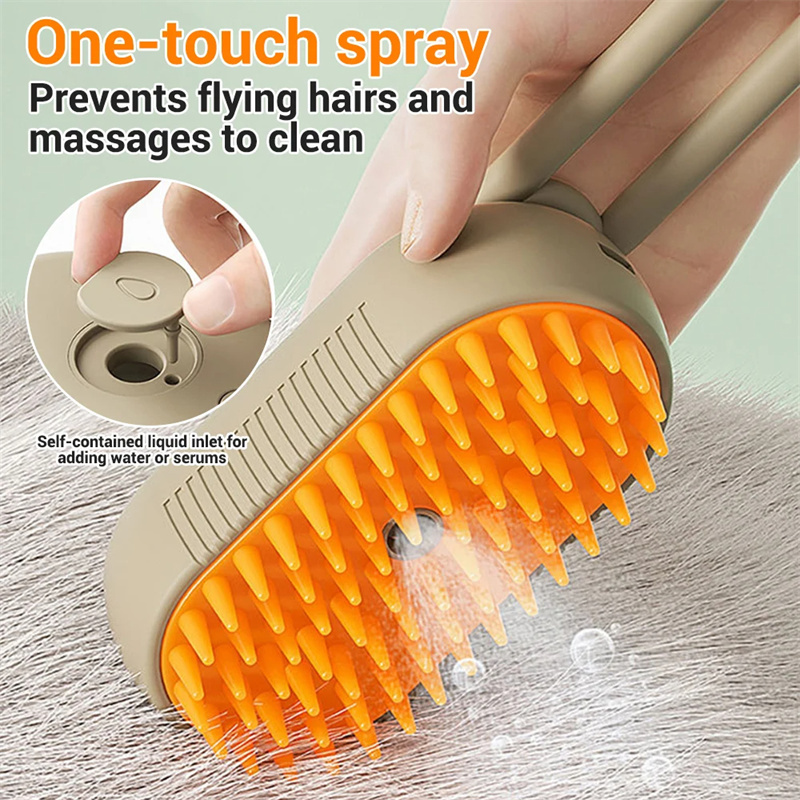3-in-1 Steam Pet Brush for Cats Dogs Grooming Massage - Image 4