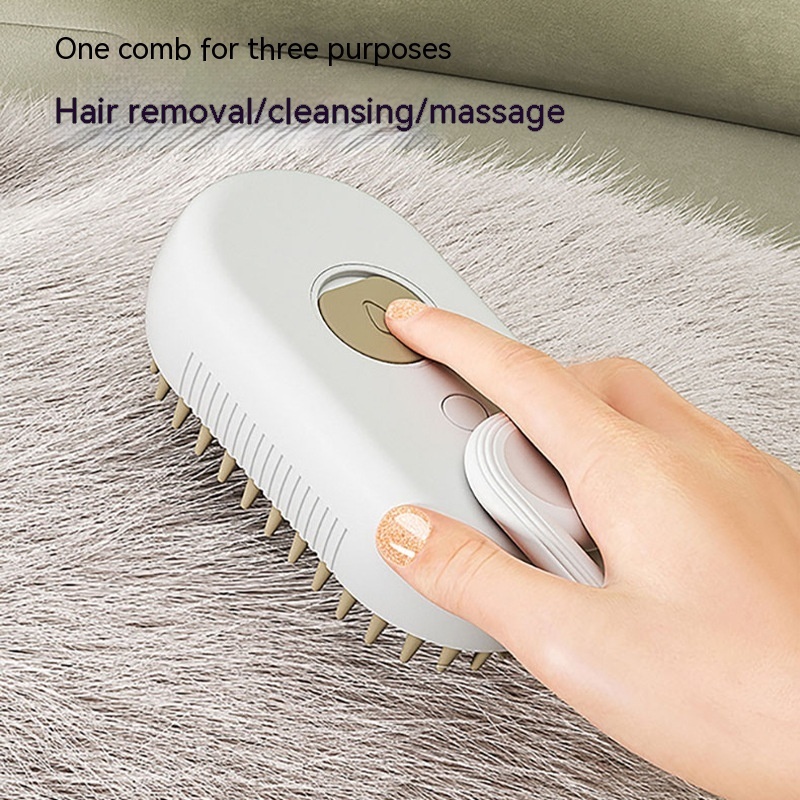 3-in-1 Steam Pet Brush for Cats Dogs Grooming Massage - Image 2