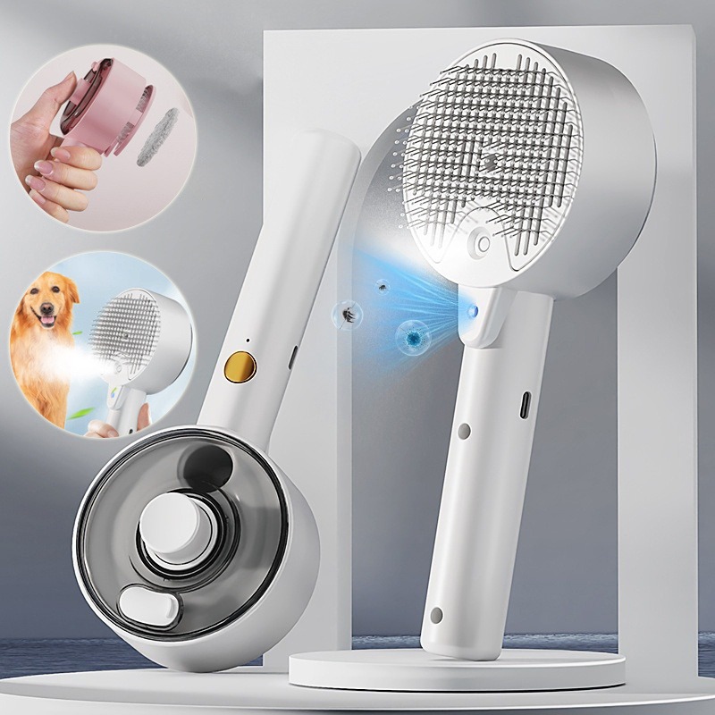 Self Cleaning Steam Pet Brush for Dogs and Cats Hair Removal - Image 4